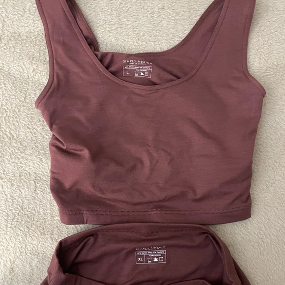 **SOLD** Simply Merino Swim Top Large & Swim Bottoms XL in Clay - Picture 4 of 5